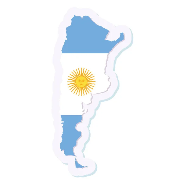 带有国旗的阿根廷孤立地图 — 图库矢量图片