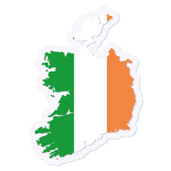 Izolowana mapa Irlandii z jej banderą — Wektor stockowy