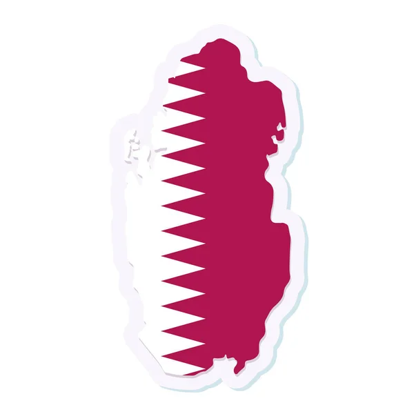 Μεμονωμένος χάρτης του Κατάρ με τη σημαία του — Διανυσματικό Αρχείο