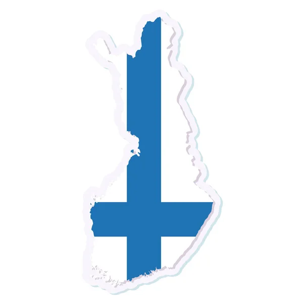 带有国旗的芬兰孤立地图 — 图库矢量图片