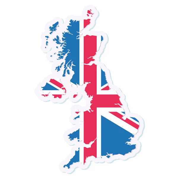 Izolovaná mapa Spojeného království s jeho vlajkou — Stockový vektor
