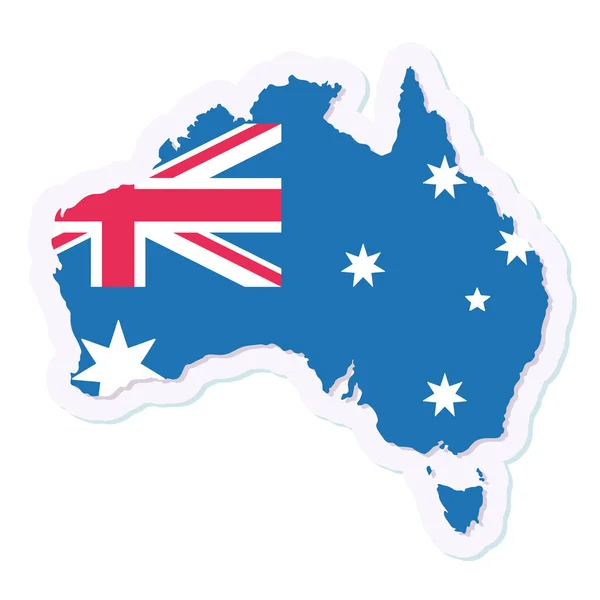 Isolated map of Australia with its flag — Stock Vector