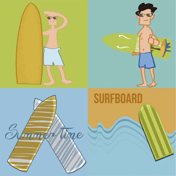 Surfplanken — Stockvector