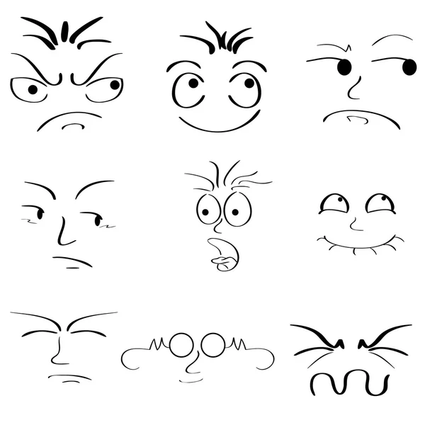 Expresiones faciales — Vector de stock