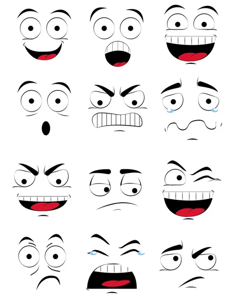 Expresiones faciales — Vector de stock