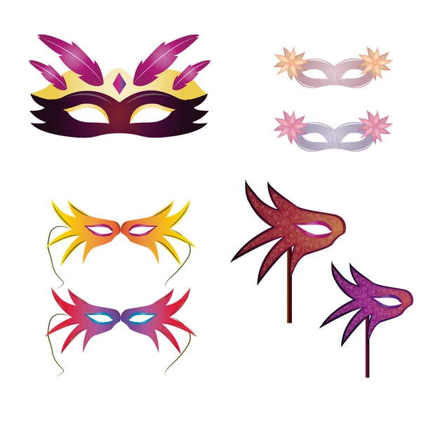Carnaval maskers — Stockvector