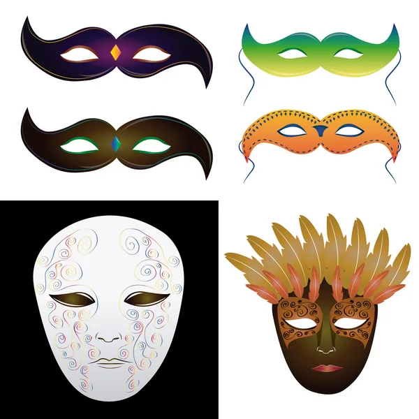 Carnaval maskers — Stockvector