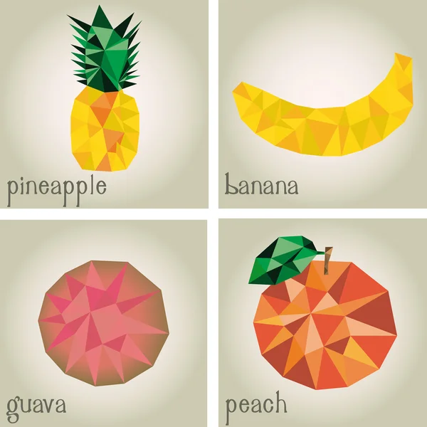 Frutas polivinosas bajas — Vector de stock