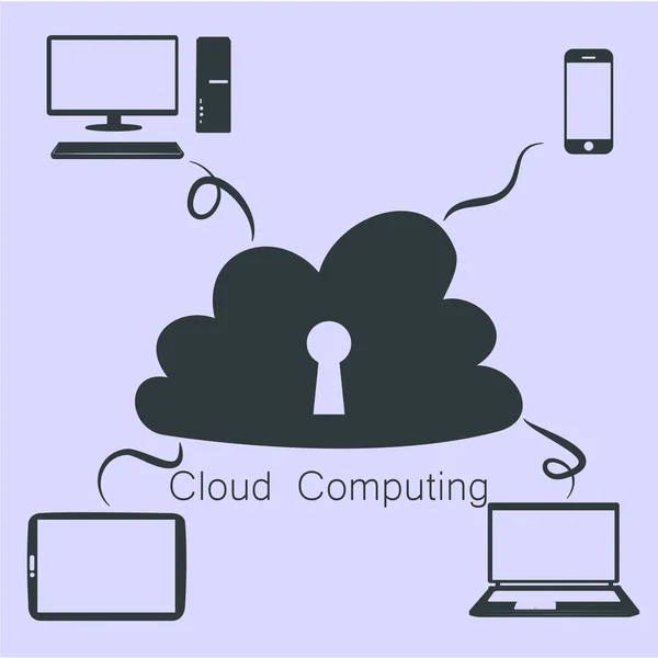 Cloud computing — Stockový vektor