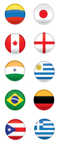 Wereld vlag Banners — Stockvector