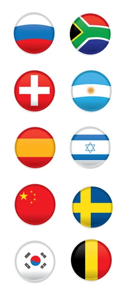 Wereld vlag Banners — Stockvector