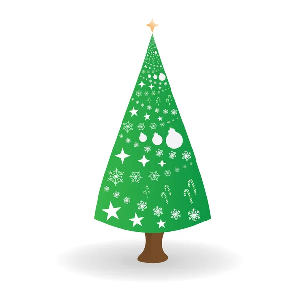 Árbol de Navidad aislado — Vector de stock