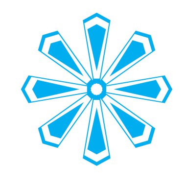 İzole edilmiş mavi kar tanesi