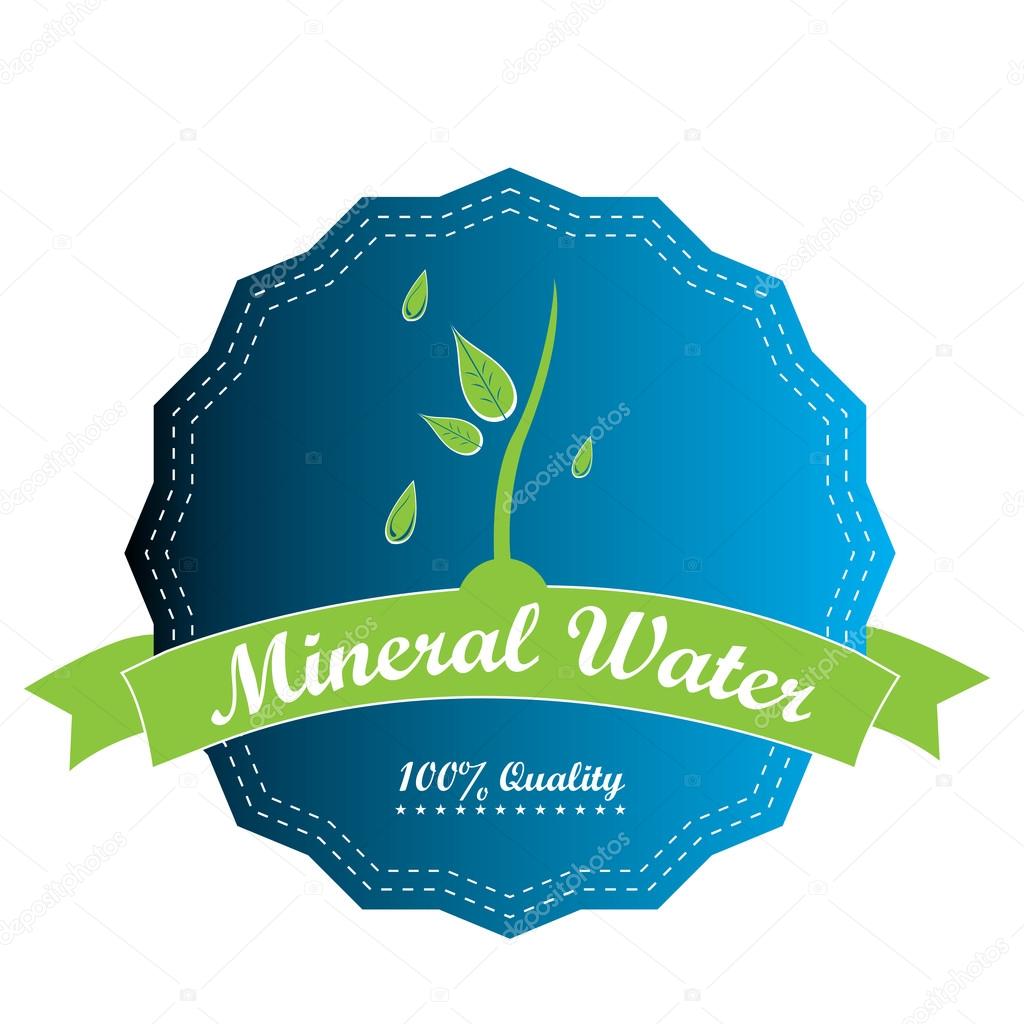 Isolated mineral water banner on a white background