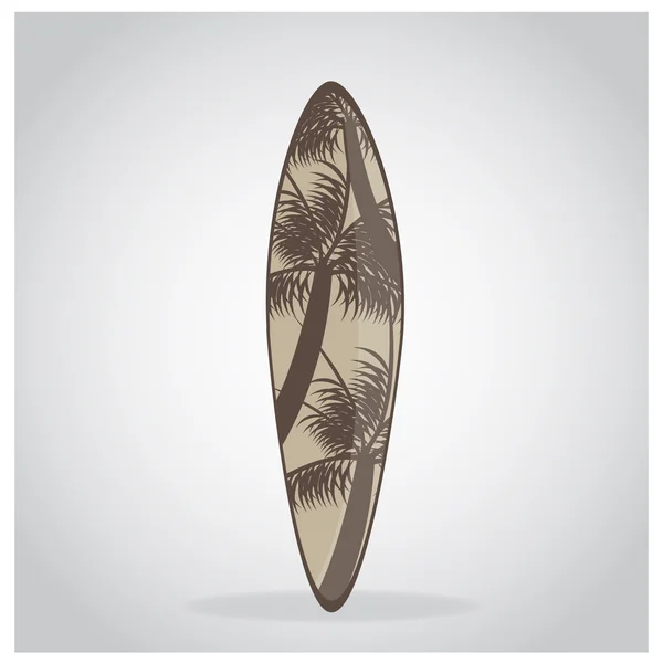 Planche de surf isolée avec texture — Image vectorielle