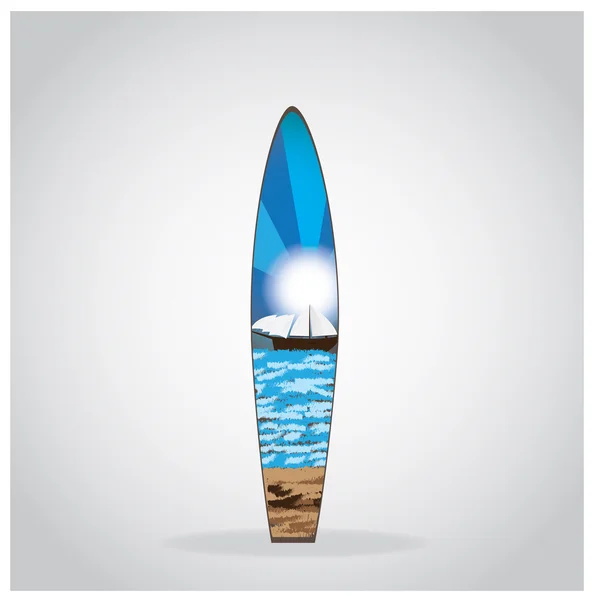 Surfboard isolado com textura — Vetor de Stock