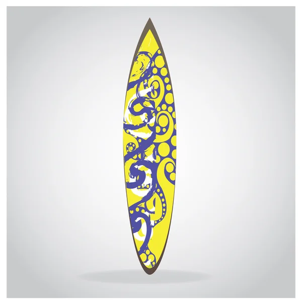Geïsoleerde Surfboard met textuur — Stockvector