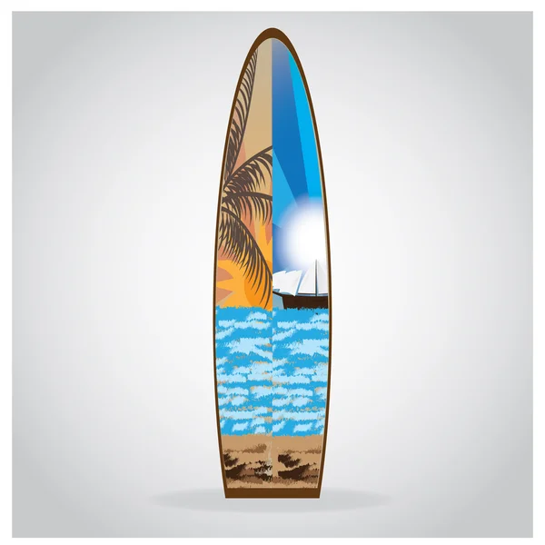 Tabla de surf aislada con textura — Vector de stock