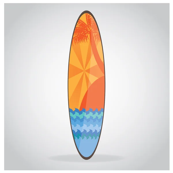 Tabla de surf aislada con textura — Vector de stock