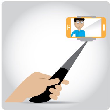Selfie konsept illüstrasyon