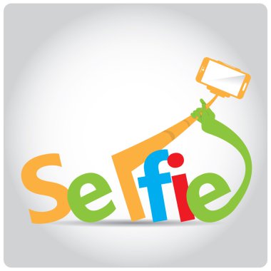 Selfie konsept illüstrasyon