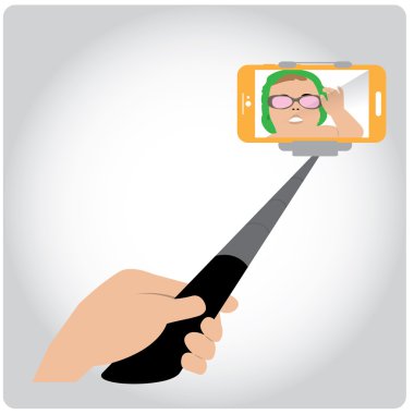 Selfie konsept illüstrasyon