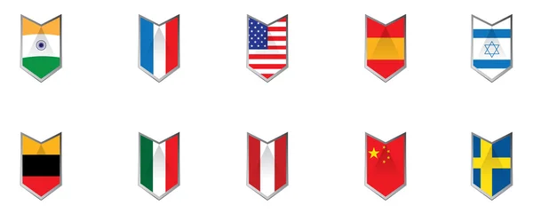 Conjunto de bandeiras Worlf — Vetor de Stock