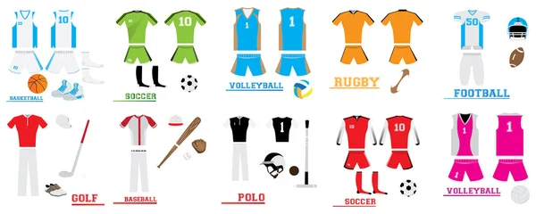 Set Sport Uniformen — Stockvector