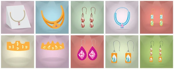 Set of Jewelry Pieces — Stock Vector