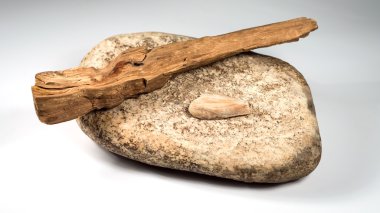 Sandal ağacı beyaz bir arka plan üzerinde sopa