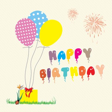 Doğum günü tebrik kartının vektör illüstrasyonu