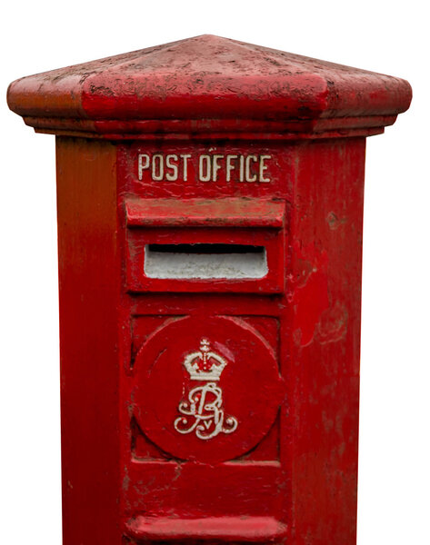 old Postbox with cliping path