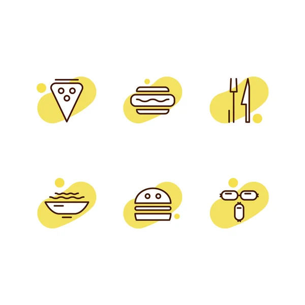 Concepto de iconos alimentarios. — Vector de stock