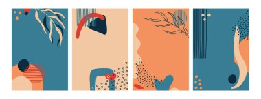 Dört soyut dikey resim.