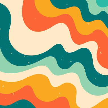 Zebra groovy square colored background.