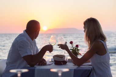 Deniz Restoran rahatlatıcı Çift