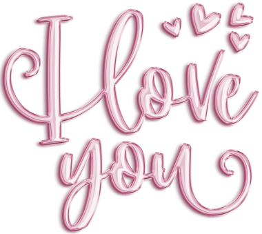 Yumuşak Pembe Seni Seviyorum balon harfleri. Evlilik yıldönümü kartı için hassas 3D yazı tipi