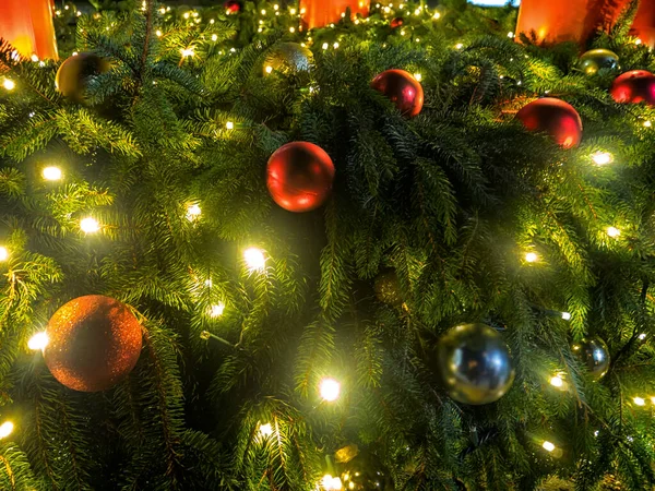Bola Natal Ornamentos Grande Arranjo Ornamentos Bola Decoração Natal Tela — Fotografia de Stock