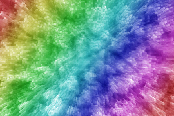 Rainbow abstract colourful background with interesting patterns and vibrant colurs. Pattern of sticks of various dimensions.