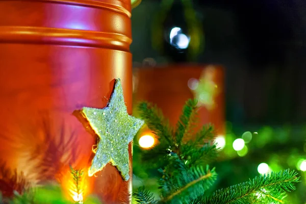 Bola Natal Ornamentos Grande Arranjo Ornamentos Bola Decoração Natal Tela — Fotografia de Stock