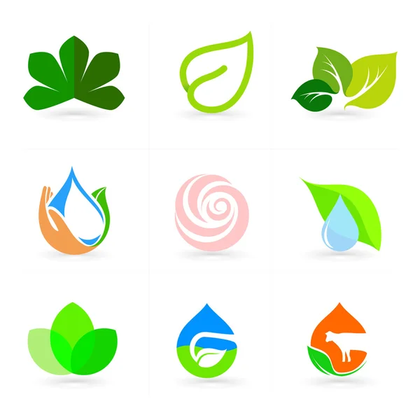 Logotipo definido. Vector. Natureza . —  Vetores de Stock