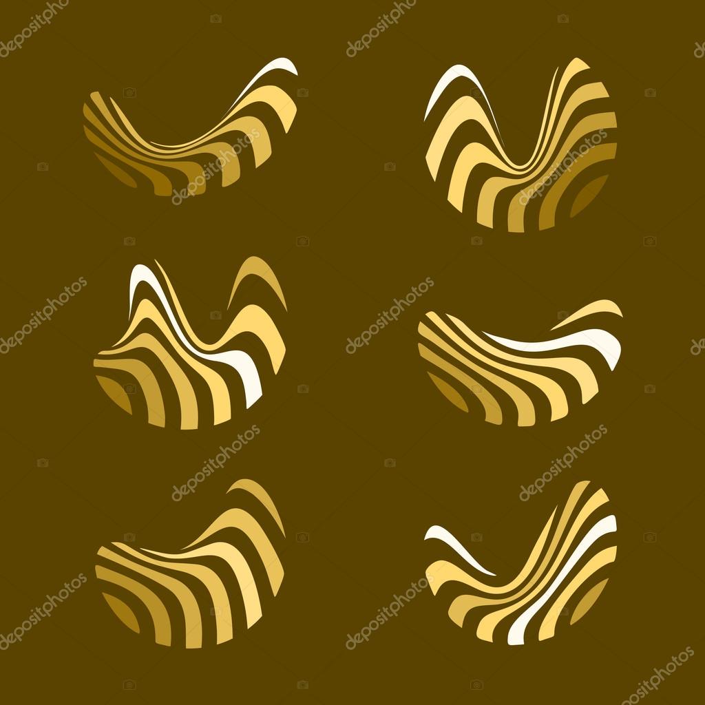 Abstract vector wave logo. Landscape design. Plantation logo. Cultivated field. Farm logo. Chips
