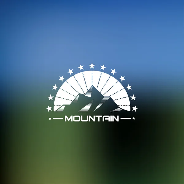 Logotipo de lineart montanha. Logotipo de montanha hipster. Logotipo da montanha. Logotipo retro da montanha. Montanha logotipo do vintage . — Vetor de Stock