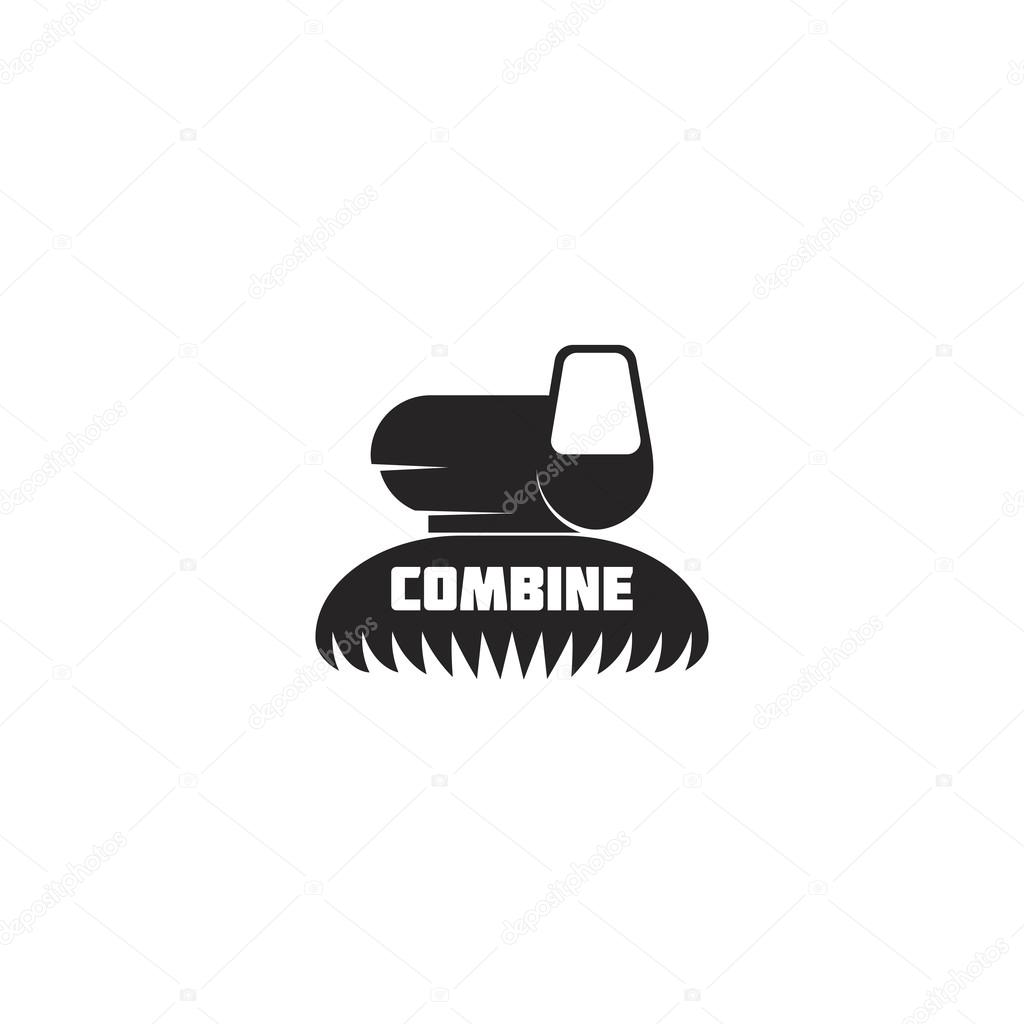 Combine icons. Harvester signs. Vector symbol. Isolated logo. Harvester icons. Combine signs. Combine logos.  Harvester logos