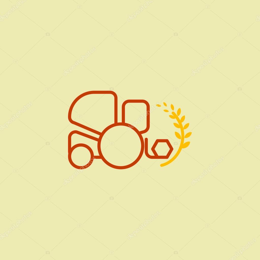 Combine icons. Harvester signs. Vector symbol. Isolated logo. Harvester icons. Combine signs. Combine logos.  Harvester logos