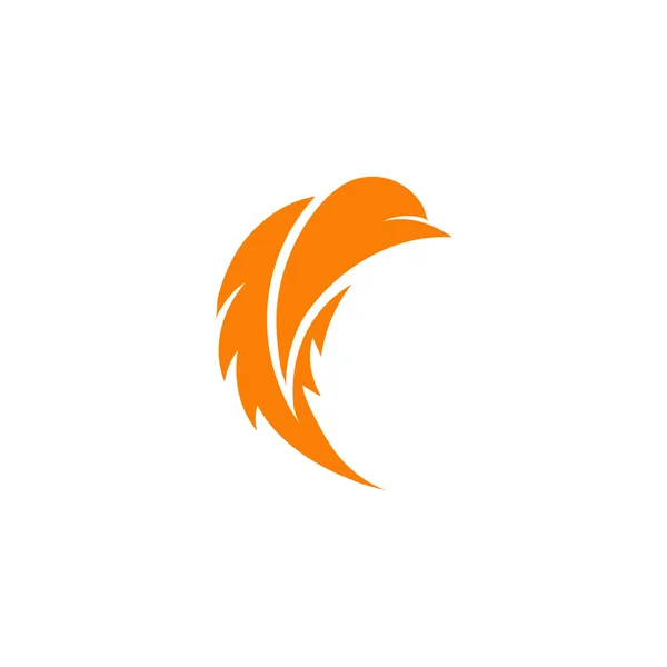 Logo d'oiseau stylisé. Oiseau couleur orange. Oiseau élégant. Un oiseau abstrait. Icône oiseau . — Image vectorielle