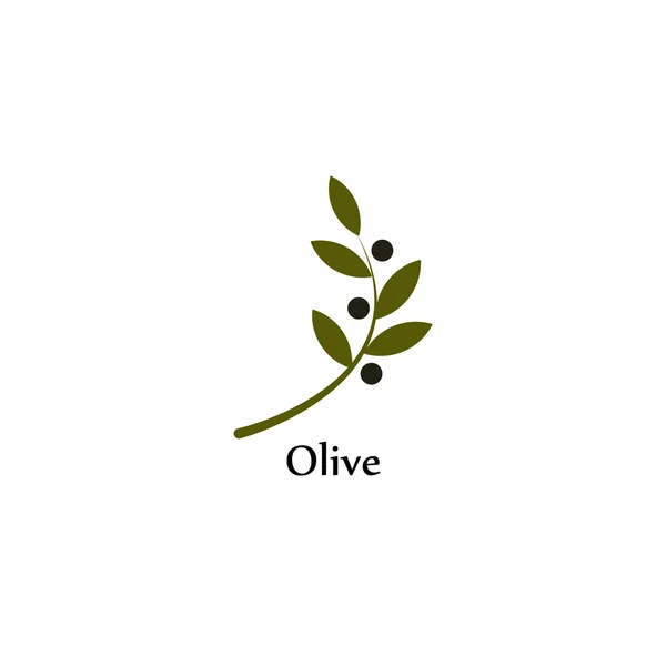 Isolated green vector olive branch logo. Olive oil sign. Symbol of peace. Greek religious sign. Mythological icon.Healthy products label. Organic cosmetics. Eco food. Natural element.Agricultural item — Stock Vector