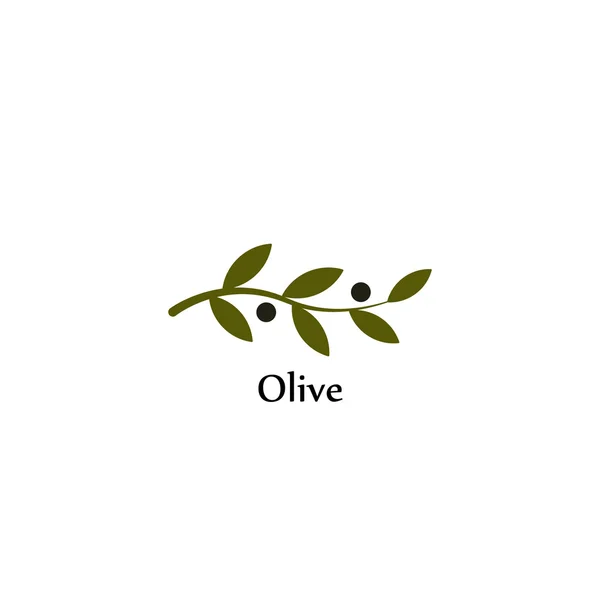 Izolált zöld vektor olajfa ág logó. Olívaolaj jel. A béke szimbóluma. Görög vallási jelt. Mitológiai ikon. Egészséges termékek címkét. Szerves kozmetikumok. Eco élelmiszer. Természetes elem. Mezogazdasági tétel — Stock Vector