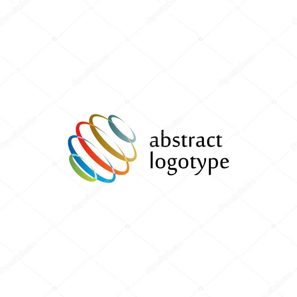 Isolated abstract colorful color vector logo. Spinning spiral circles logotype.