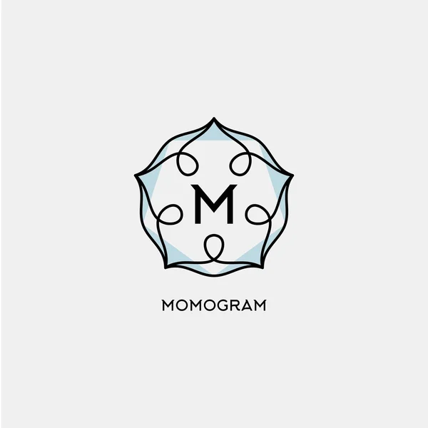 Monogramma astratto vettoriale. Logo vettore isolato. Lettera M segno. Logotipo di fiore elegante . — Vettoriale Stock